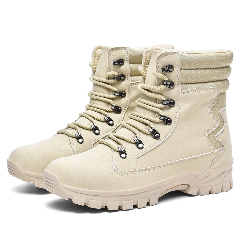 Winter unisex fashion height-increasing Bumblebee outdoor workwear fleece-lined thick-soled Martin boots